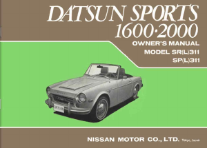 Bruksanvisning Datsun Sports 2000 (1970)