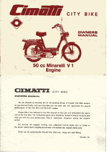 Manual Cimatti Minarelli V1 Moped