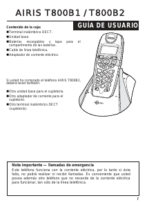Manual de uso Airis T800B2 Teléfono inalámbrico