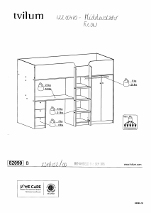 Manual de uso Tvilum 82090 Cama alta