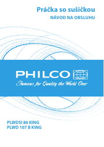 Návod Philco PLWD 107 B King Práčka so sušičkou