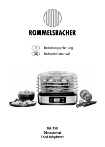 Bedienungsanleitung Rommelsbacher DA 350 Lebensmitteltrockner