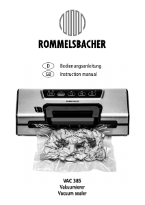 Bedienungsanleitung Rommelsbacher VAC 385 Vakuumierer