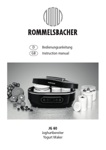 Manual Rommelsbacher JG 60 Yoghurt Maker