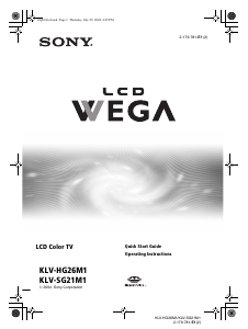 Manual Sony Wega KLV-HG26M1 LCD Television