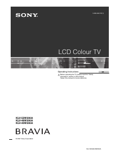 Manual Sony Bravia KLV-40W300A LCD Television