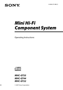 Handleiding Sony MHC-GT44 Stereoset