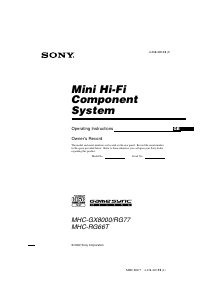 Manual Sony MHC-GX8000 Stereo-set