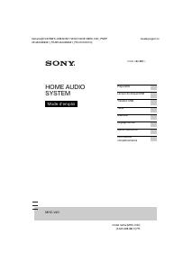 Mode d’emploi Sony MHC-V4D Stéréo