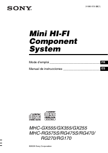 Manual de uso Sony MHC-RG575S Set de estéreo