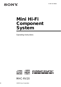 Handleiding Sony MHC-RV20 Stereoset