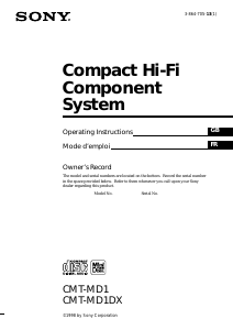 Mode d’emploi Sony CMT-MD1 Stéréo