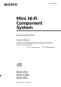 Handleiding Sony MHC-F100 Stereoset