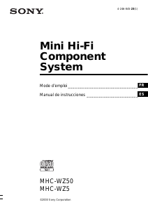 Manual de uso Sony MHC-WZ5 Set de estéreo