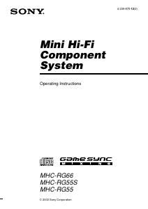 Handleiding Sony MHC-RG55S Stereoset