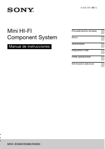 Manual de uso Sony MHC-EX660 Set de estéreo