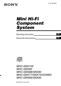 Manual de uso Sony MHC-GNX77 Set de estéreo