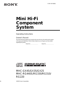 Handleiding Sony MHC-RG310 Stereoset