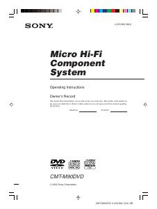 Handleiding Sony CMT-M90DVD Stereoset