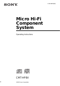 Manual Sony CMT-HP8V Stereo-set