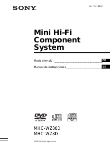 Manual de uso Sony MHC-WZ80D Set de estéreo