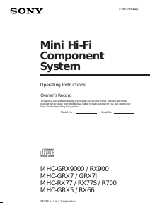 Handleiding Sony MHC-RX900 Stereoset