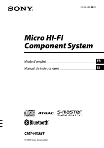 Manual de uso Sony CMT-HX5BT Set de estéreo