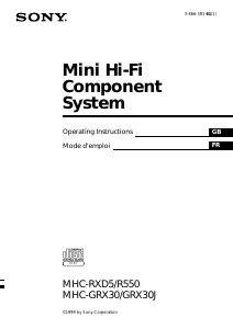 Mode d’emploi Sony MHC-GRX30 Stéréo