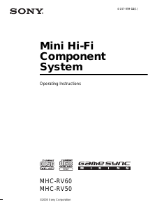 Handleiding Sony MHC-RV50 Stereoset