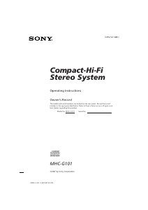 Manual Sony MHC-G101 Stereo-set