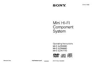 Manual Sony MHC-GZR777D Stereo-set