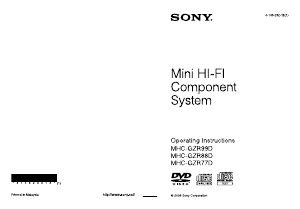 Manual Sony MHC-GZR99D Stereo-set
