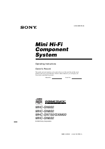 Handleiding Sony MHC-GX8800 Stereoset