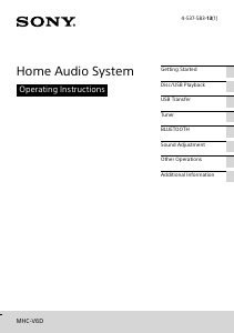 Manual Sony MHC-V6D Stereo-set