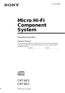 Handleiding Sony CMT-NE3 Stereoset