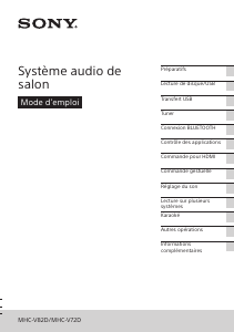 Mode d’emploi Sony MHC-V72D Stéréo