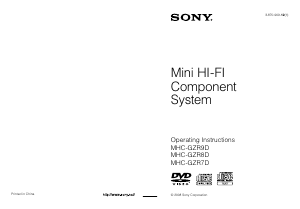 Manual Sony MHC-GZR7D Stereo-set