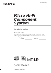 Handleiding Sony CMT-CP500MD Stereoset