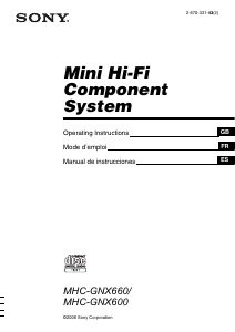 Manual de uso Sony MHC-GNX600 Set de estéreo