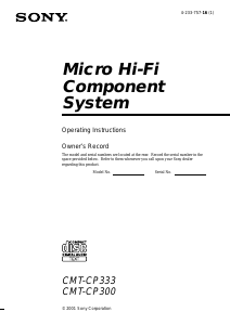 Manual Sony CMT-CP333 Stereo-set