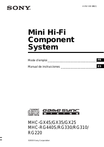 Manual de uso Sony MHC-RG220 Set de estéreo