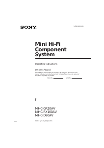 Handleiding Sony MHC-GR10AV Stereoset