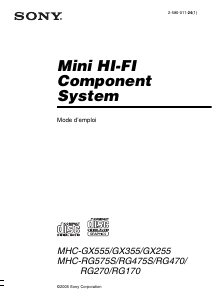 Mode d’emploi Sony MHC-RG270 Stéréo