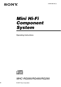 Handleiding Sony MHC-RG595 Stereoset