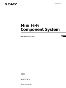 Handleiding Sony MHC-GR5 Stereoset
