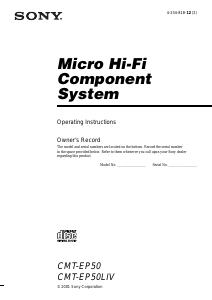 Handleiding Sony CMT-EP50LIV Stereoset