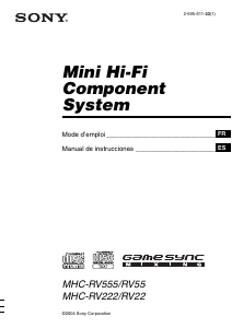 Manual de uso Sony MHC-RV222 Set de estéreo