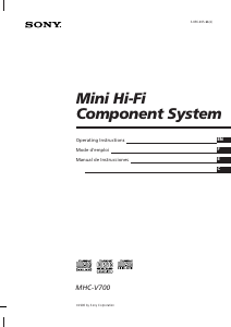 Manual de uso Sony MHC-V700 Set de estéreo