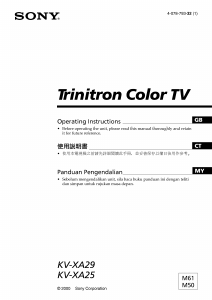 Manual Sony KV-XA29M61 Television