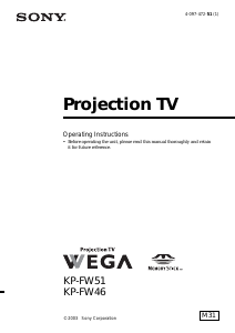 Manual Sony KP-FW46M31 Television